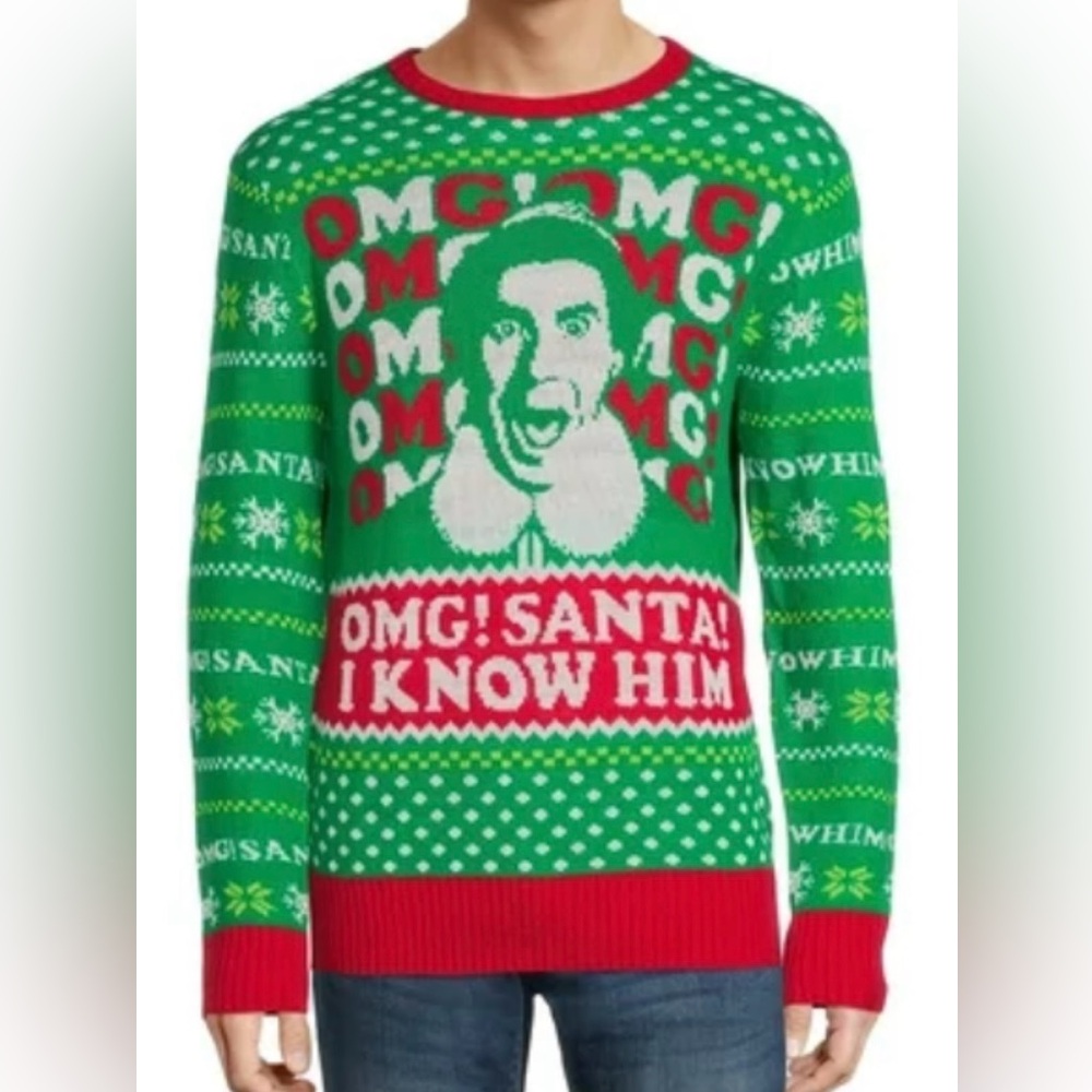 Christmas sweater from Elf of Buddy the Elf OMG Santa! I Know Him Size Med